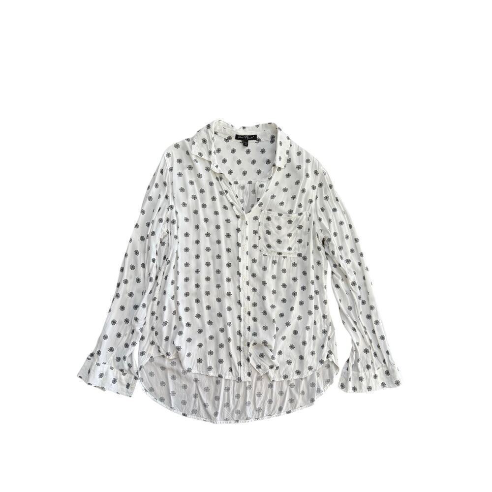 Velvet Heart Women's Long Roll Sleeves Button Down Collared Shirt Size Medium
